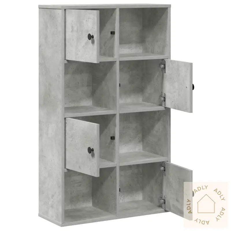 Bokhylle Betonggrå 60X24X101,5 Cm Konstruert Tre
