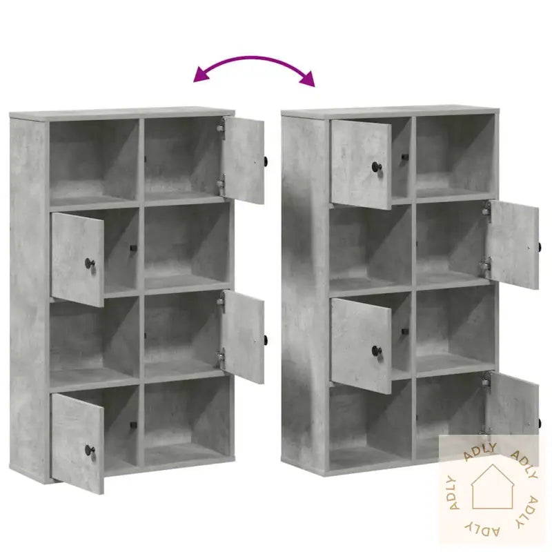 Bokhylle Betonggrå 60X24X101,5 Cm Konstruert Tre