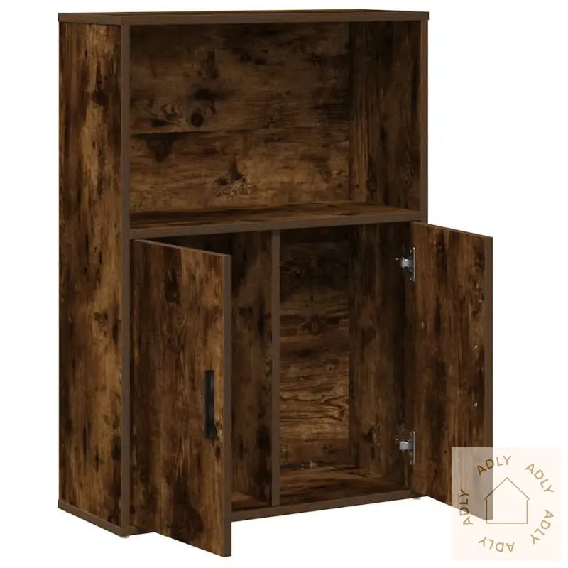Bokhylle Røkt Eik 60X24X85 Cm Konstruert Tre