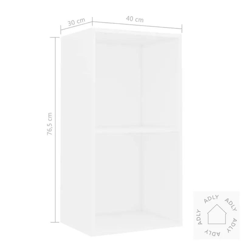 Bokhylle Hvit 40X30X76,5 Cm Konstruert Tre