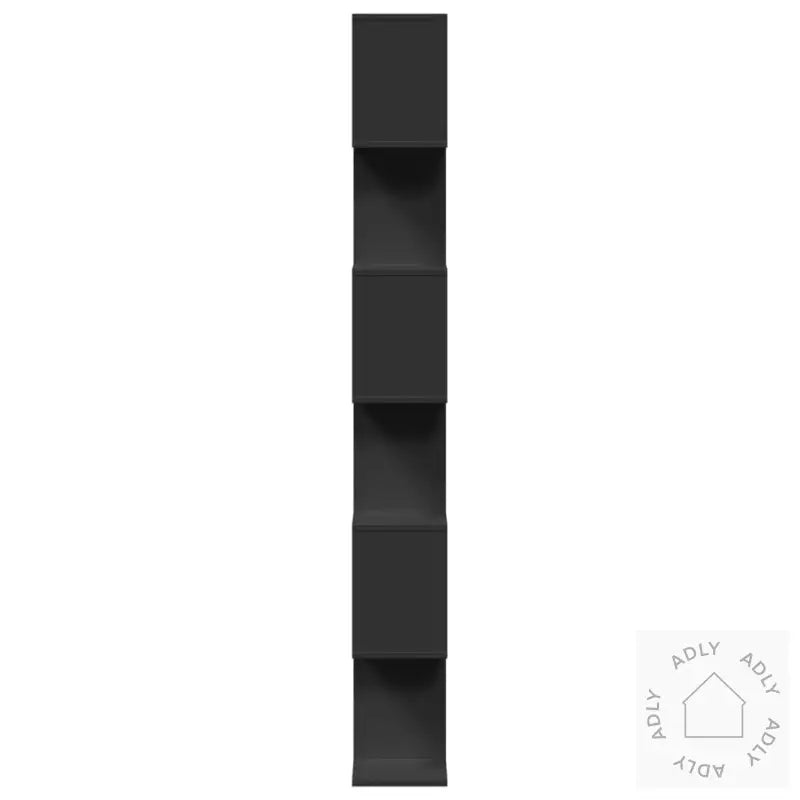 Romdeler Bokhylle 6 Etasjer Svart 70X24X193 Cm Konstruert Tre