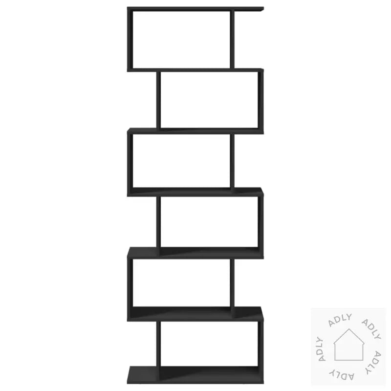 Romdeler Bokhylle 6 Etasjer Svart 70X24X193 Cm Konstruert Tre