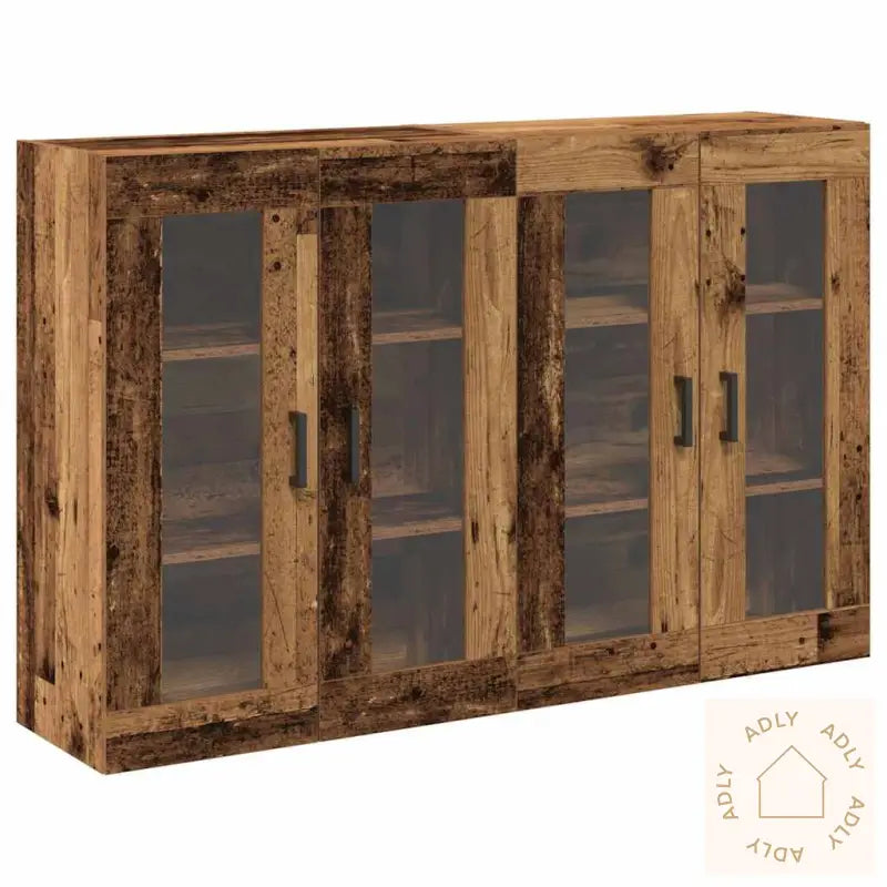 Vegghengte Skap 2 Stk I Gammelt Tre - 69,5 X 34 X 90 Cm