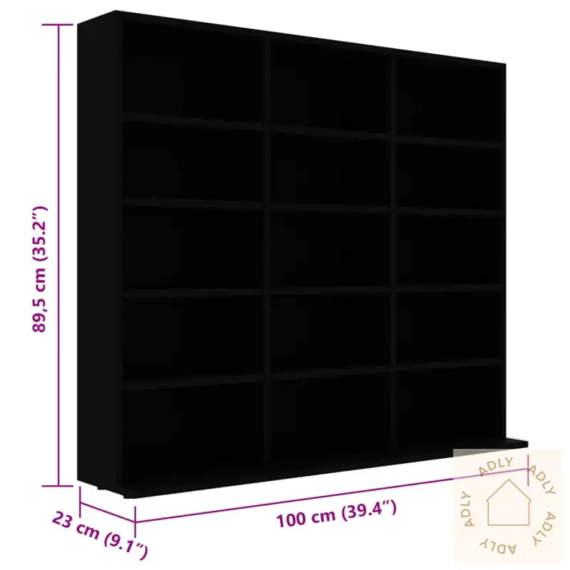 Cd-Hylle Svart 100X23X89,5 Cm Konstruert Tre