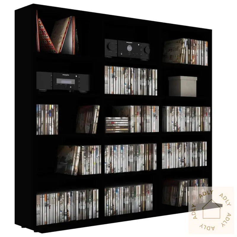 Cd-Hylle Svart 100X23X89,5 Cm Konstruert Tre