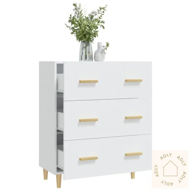 Skjenk Hvit 70X34X90 Cm Konstruert Tre