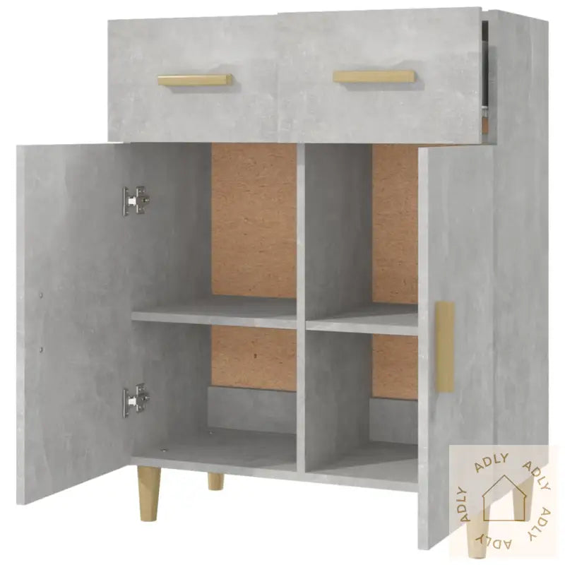 Skjenk Betonggrå 69,5X34X89 Cm Konstruert Tre