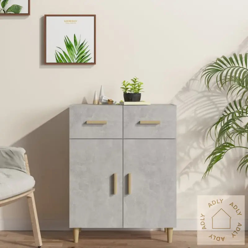 Skjenk Betonggrå 69,5X34X89 Cm Konstruert Tre