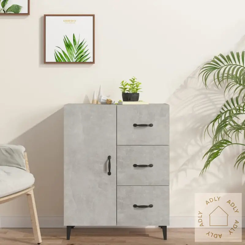 Skjenk Betonggrå 69,5X34X90 Cm Konstruert Tre