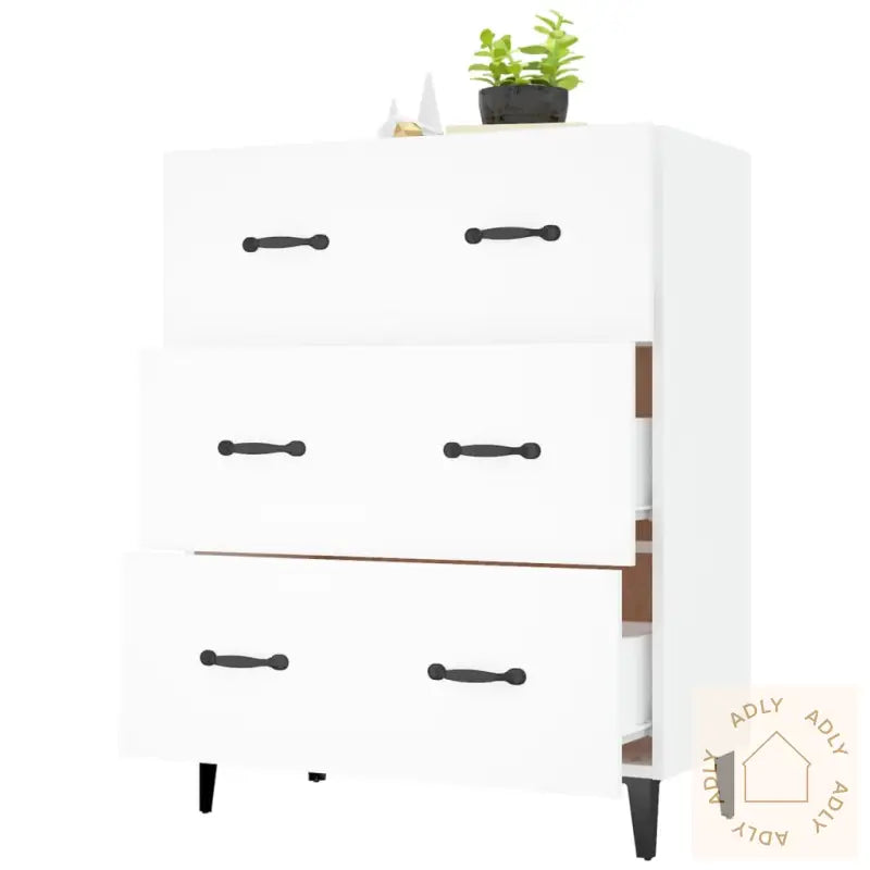 Skjenk Hvit 69,5X34X90 Cm Konstruert Tre