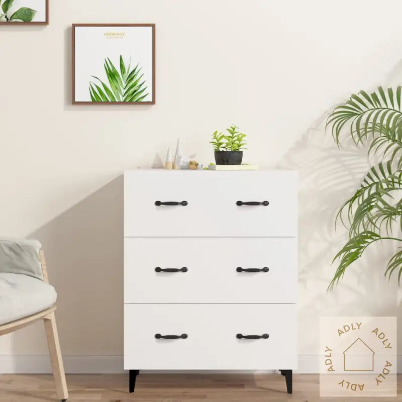 Skjenk Hvit 69,5X34X90 Cm Konstruert Tre