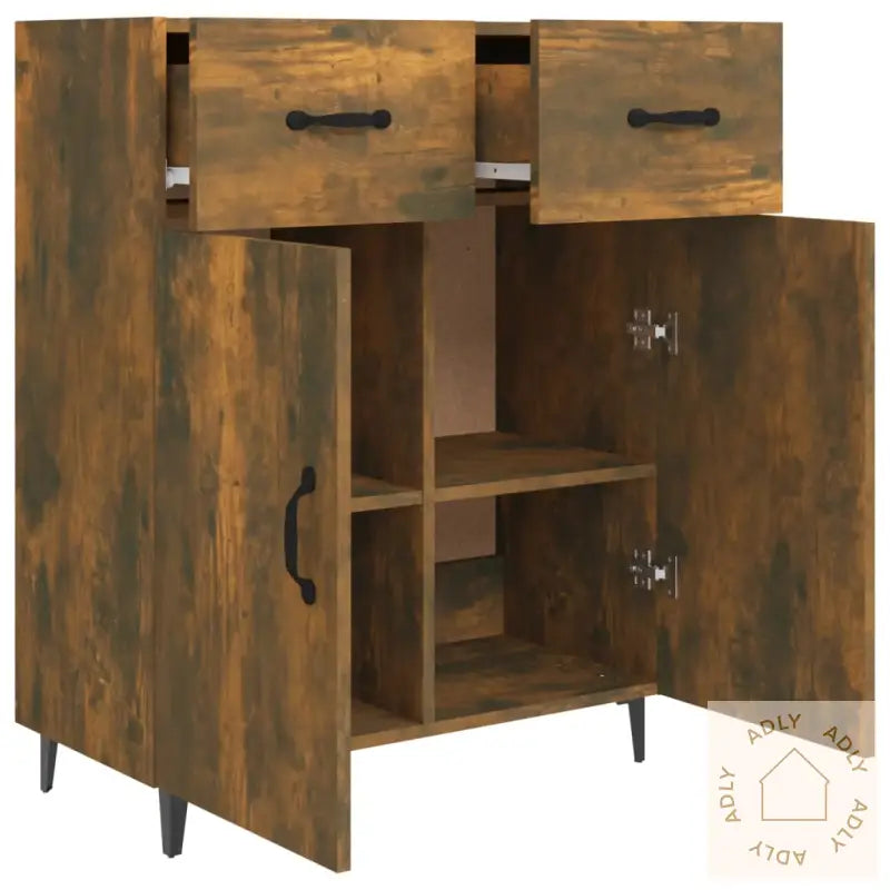 Skjenk Røkt Eik 69,5X34X90 Cm Konstruert Tre