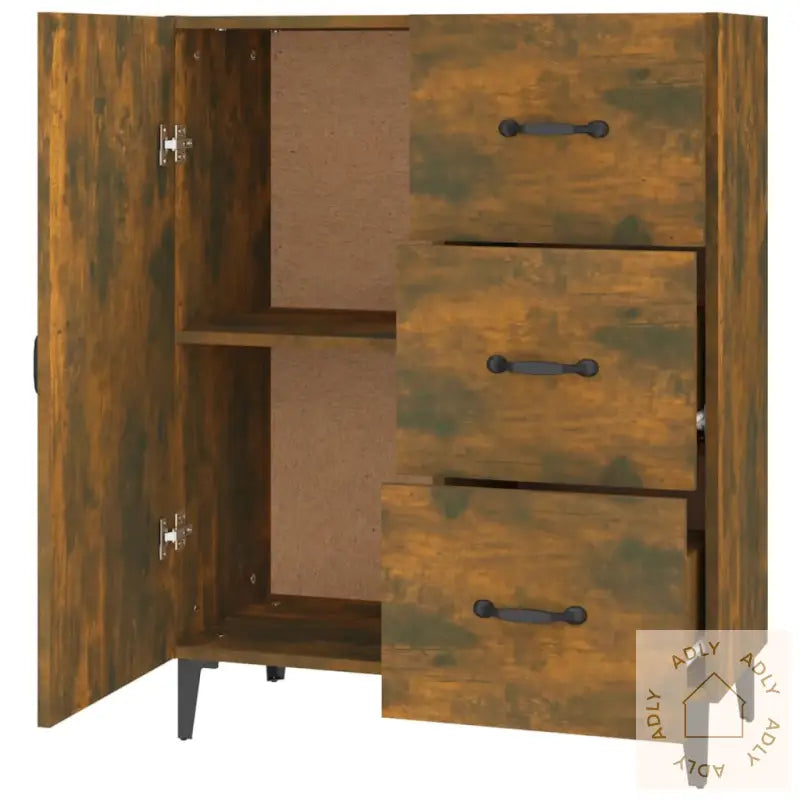 Skjenk Røkt Eik 69,5X34X90 Cm Konstruert Tre