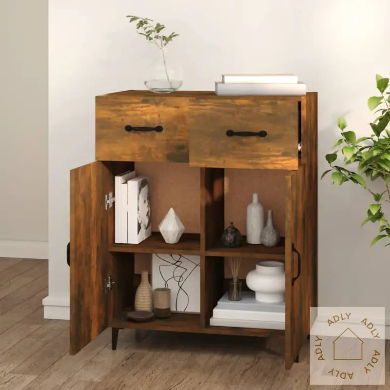 Skjenk Røkt Eik 69,5X34X90 Cm Konstruert Tre