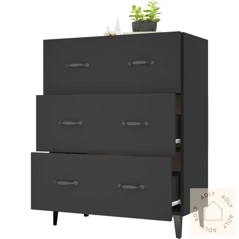 Skjenk Svart 69,5X34X90 Cm Konstruert Tre