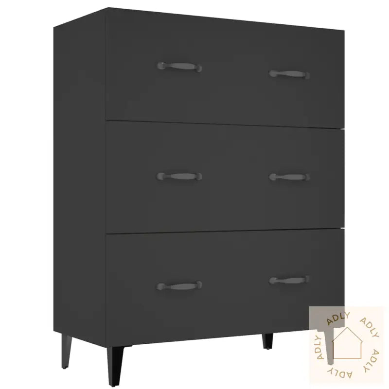 Skjenk Svart 69,5X34X90 Cm Konstruert Tre