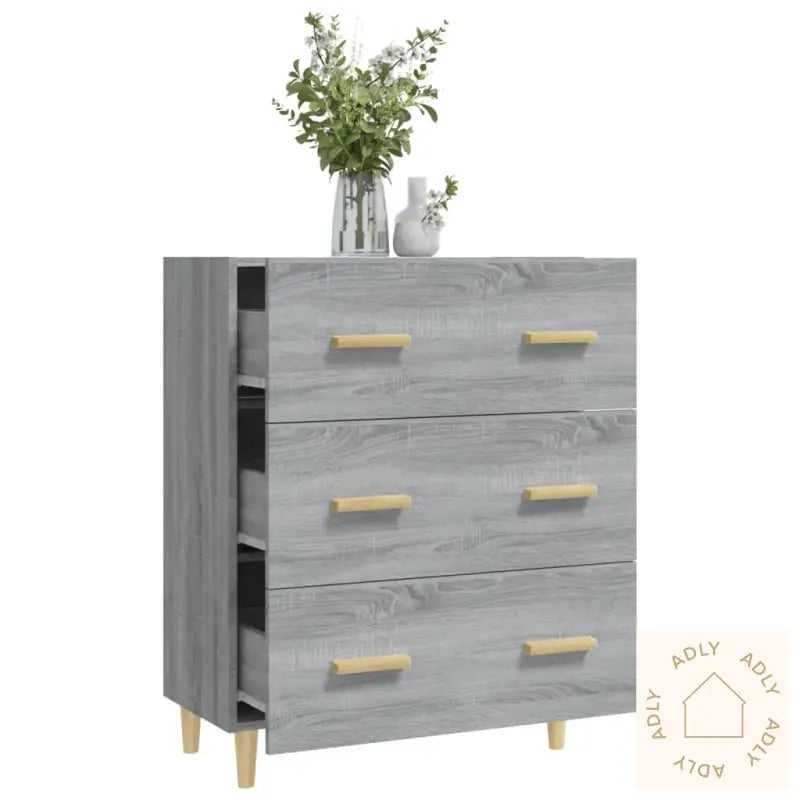 Skjenk Grå Sonoma 70X34X90 Cm Konstruert Tre