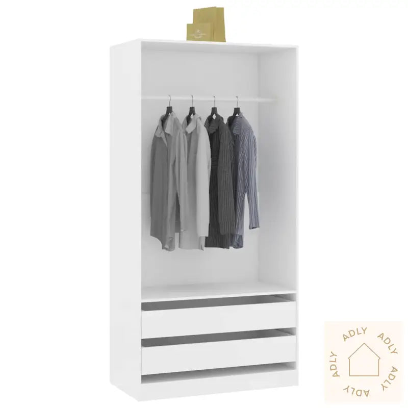 Garderobe Hvit 100X50X200 Cm Konstruert Tre