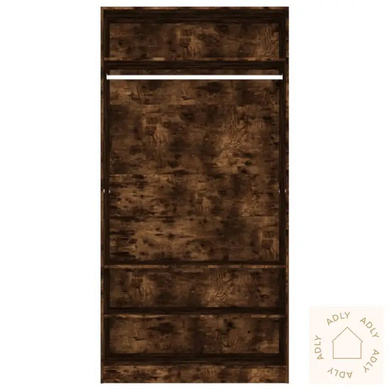 Garderobe Røkt Eik 100X50X200 Cm Konstruert Tre