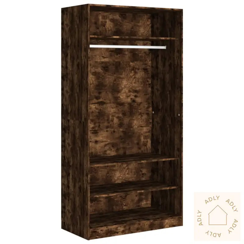 Garderobe Røkt Eik 100X50X200 Cm Konstruert Tre