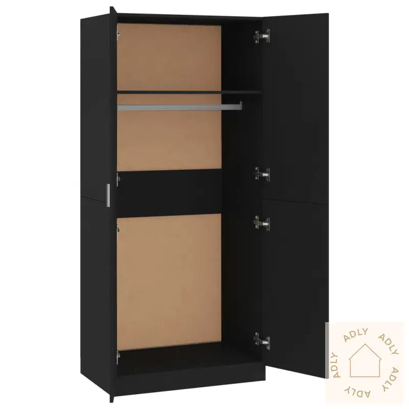 Garderobe Svart 80X52X180 Cm Konstruert Tre