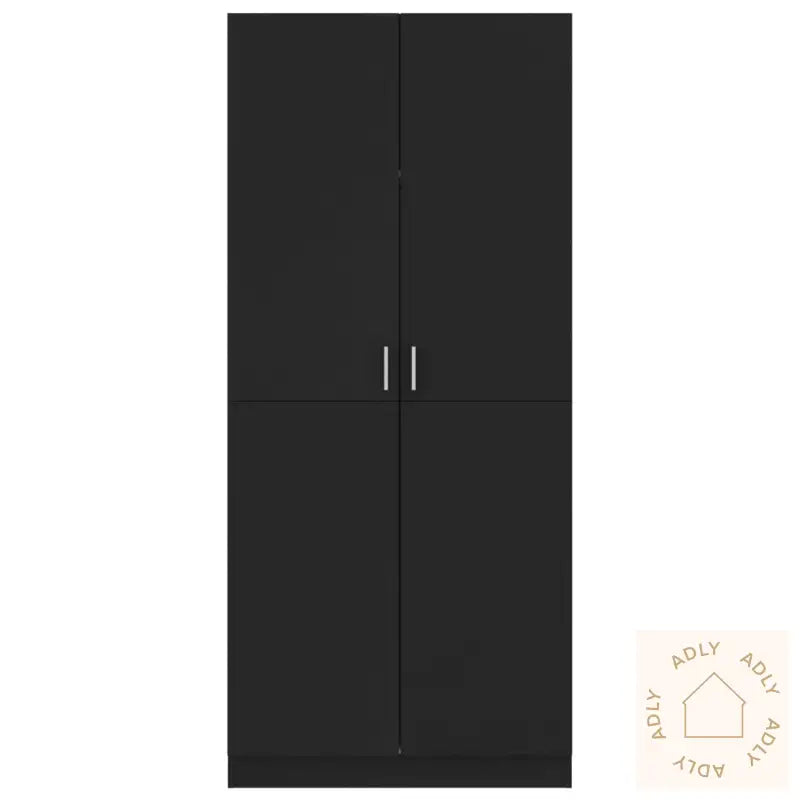 Garderobe Svart 80X52X180 Cm Konstruert Tre