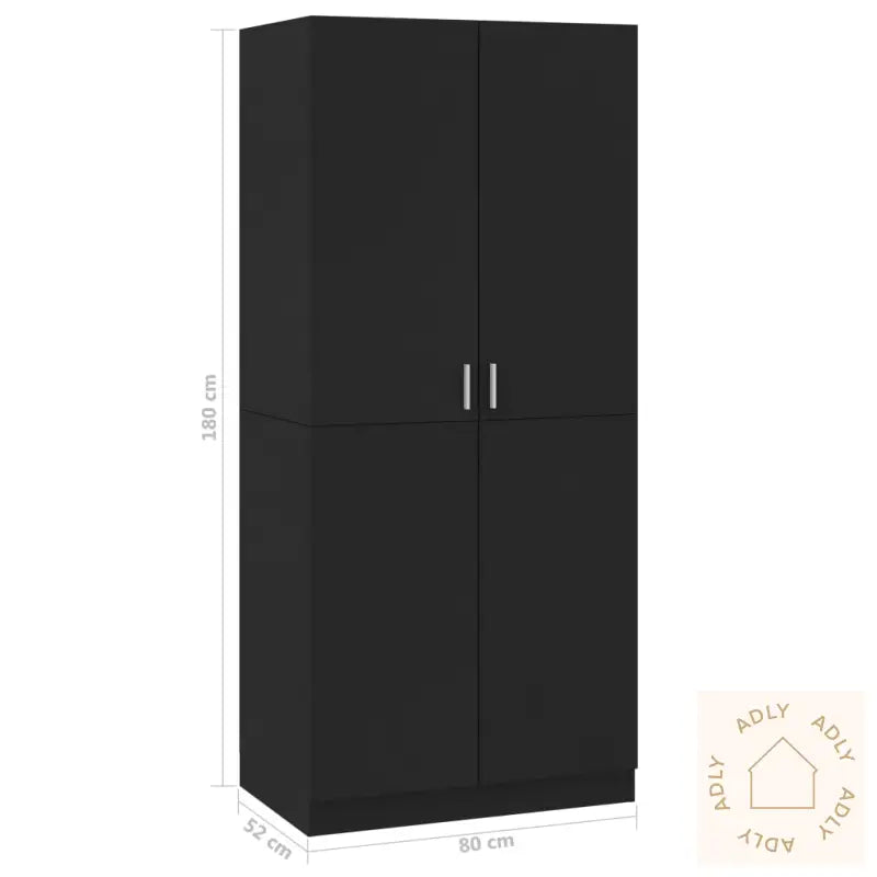 Garderobe Svart 80X52X180 Cm Konstruert Tre