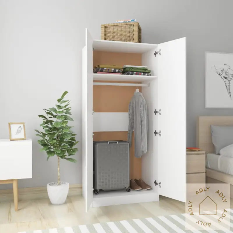 Garderobe Hvit 80X52X180 Cm Konstruert Tre