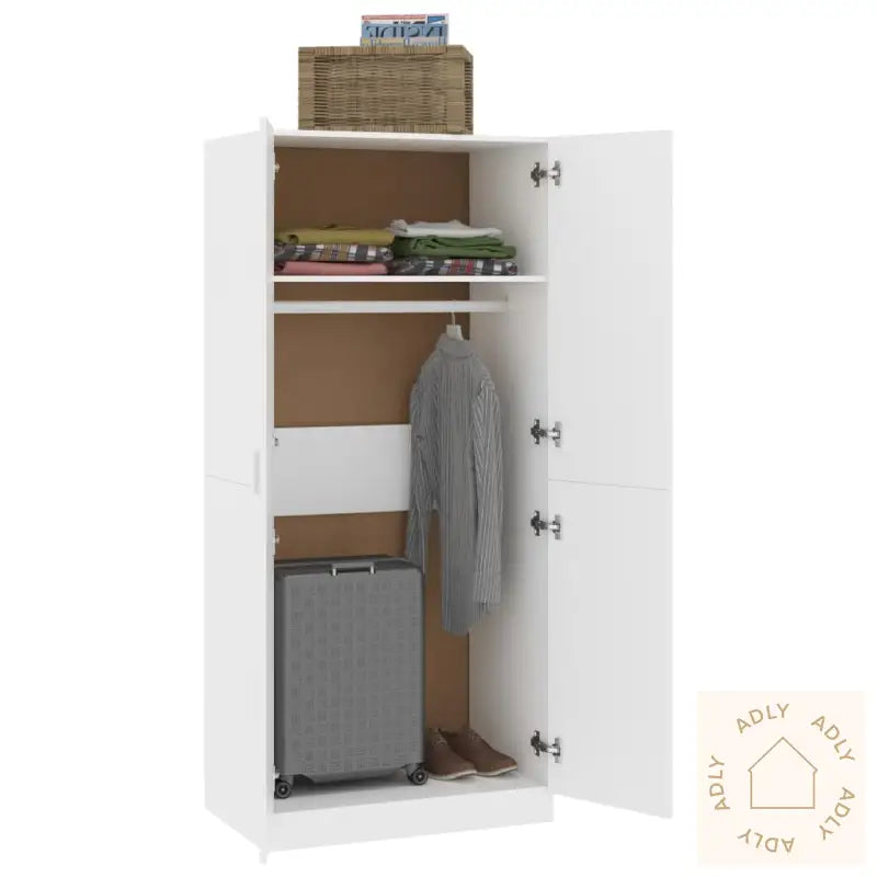 Garderobe Hvit 80X52X180 Cm Konstruert Tre