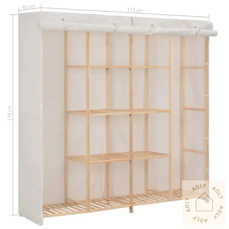 Garderobeskap Hvit 173X40X170 Cm Stoff