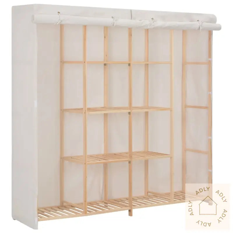 Garderobeskap Hvit 173X40X170 Cm Stoff