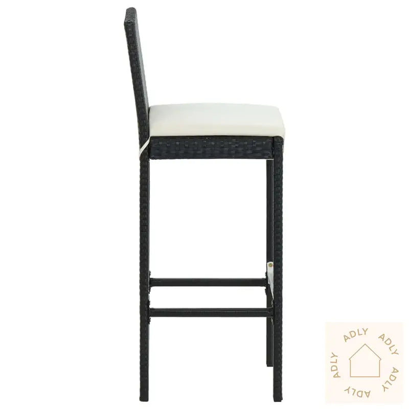 Barsett Til Hage Med Puter 5 Deler Polyrotting Svart