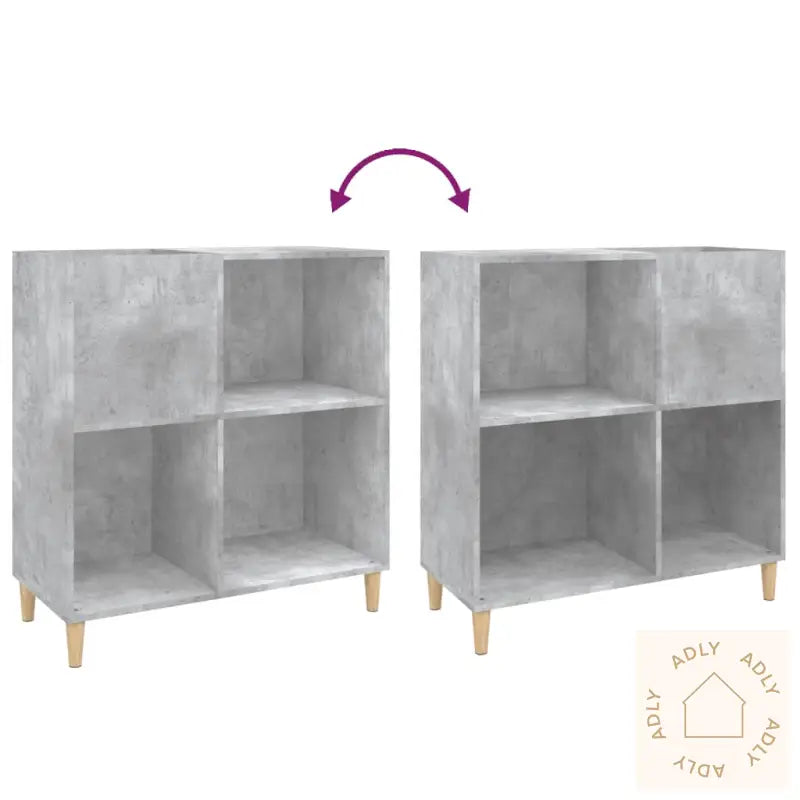 Hifi-Benk Betonggrå 84,5X38X89 Cm Konstruert Tre