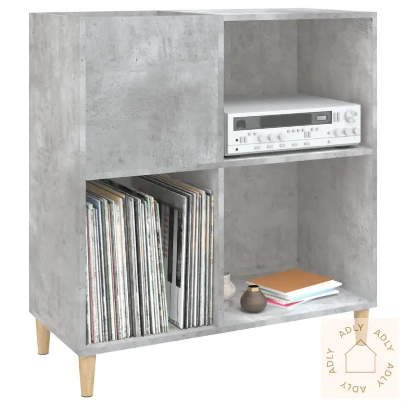 Hifi-Benk Betonggrå 84,5X38X89 Cm Konstruert Tre