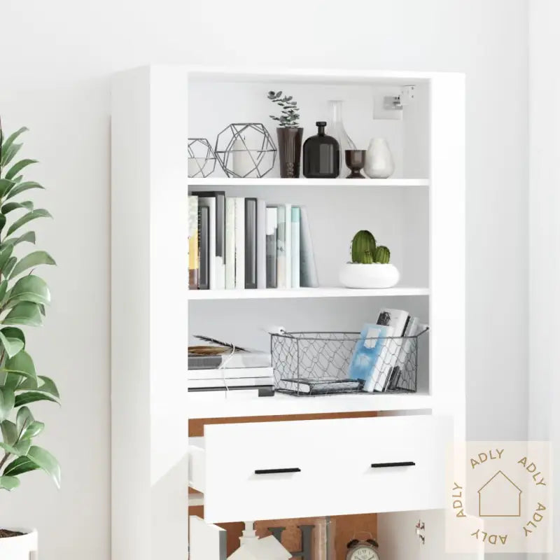 Highboard Hvit Konstruert Tre