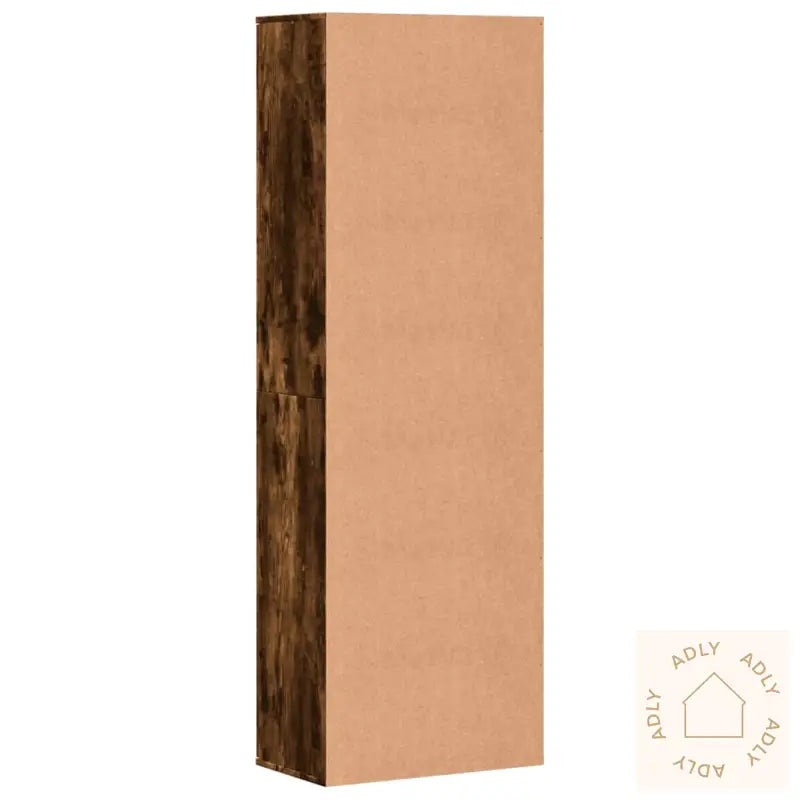 Highboard Røkt Eik 60X35X180 Cm Konstruert Tre