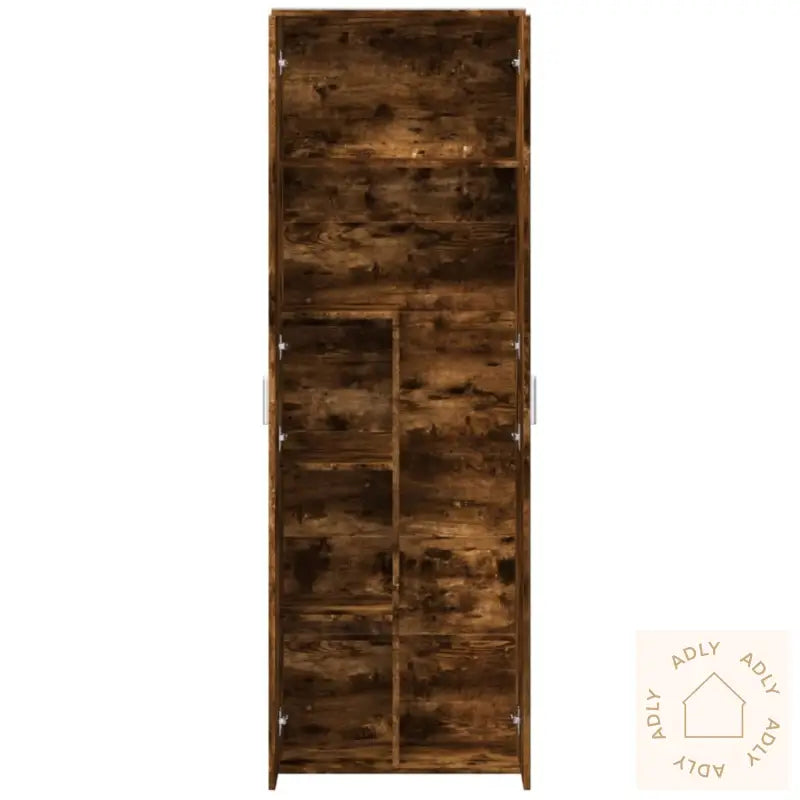 Highboard Røkt Eik 60X35X180 Cm Konstruert Tre
