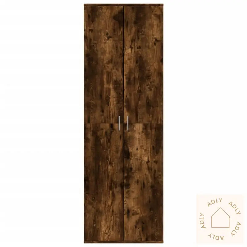 Highboard Røkt Eik 60X35X180 Cm Konstruert Tre