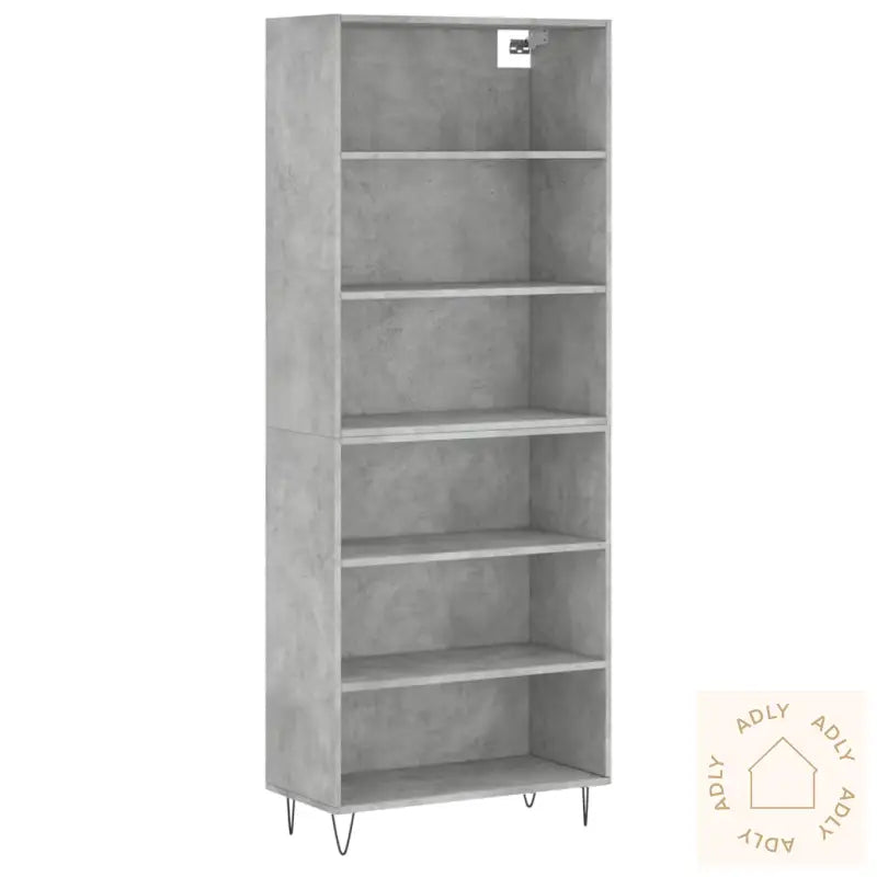 Highboard Betonggrå 69,5X32,5X180 Cm Konstruert Tre