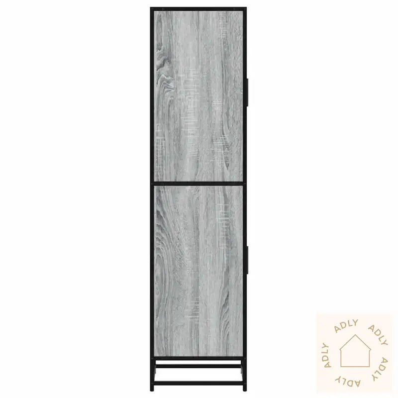 Highboard Grå Sonoma 35,5X35X139 Cm Konstruert Tre Og Metall