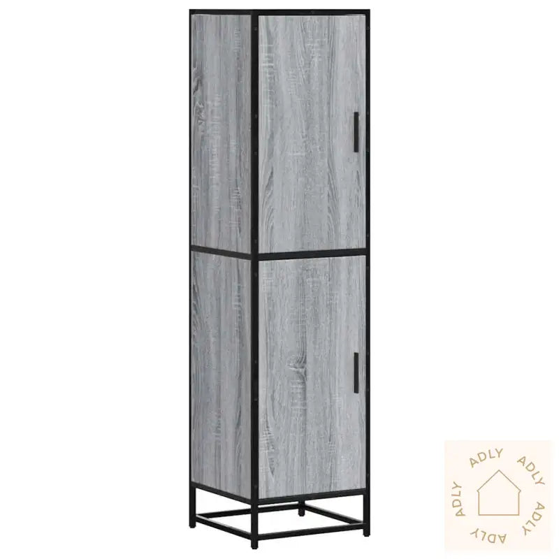 Highboard Grå Sonoma 35,5X35X139 Cm Konstruert Tre Og Metall