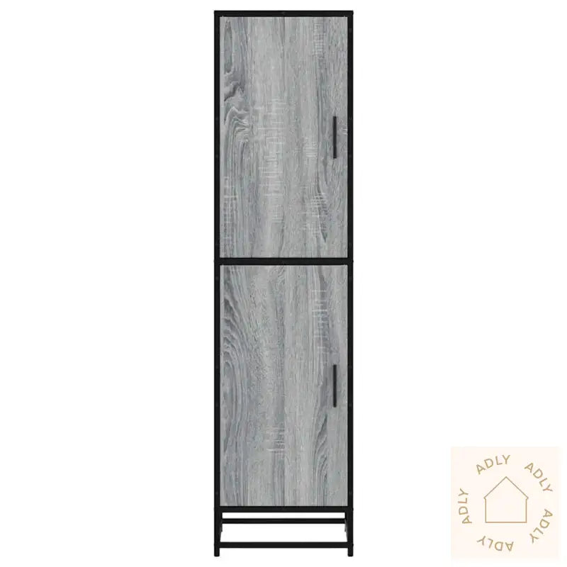Highboard Grå Sonoma 35,5X35X139 Cm Konstruert Tre Og Metall