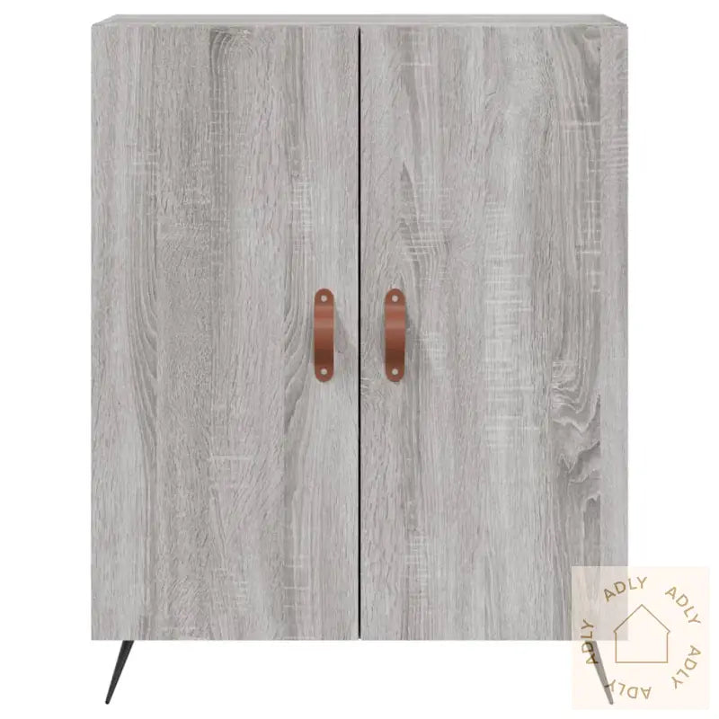 Highboard Grå Sonoma 69,5X34X180 Cm Konstruert Tre