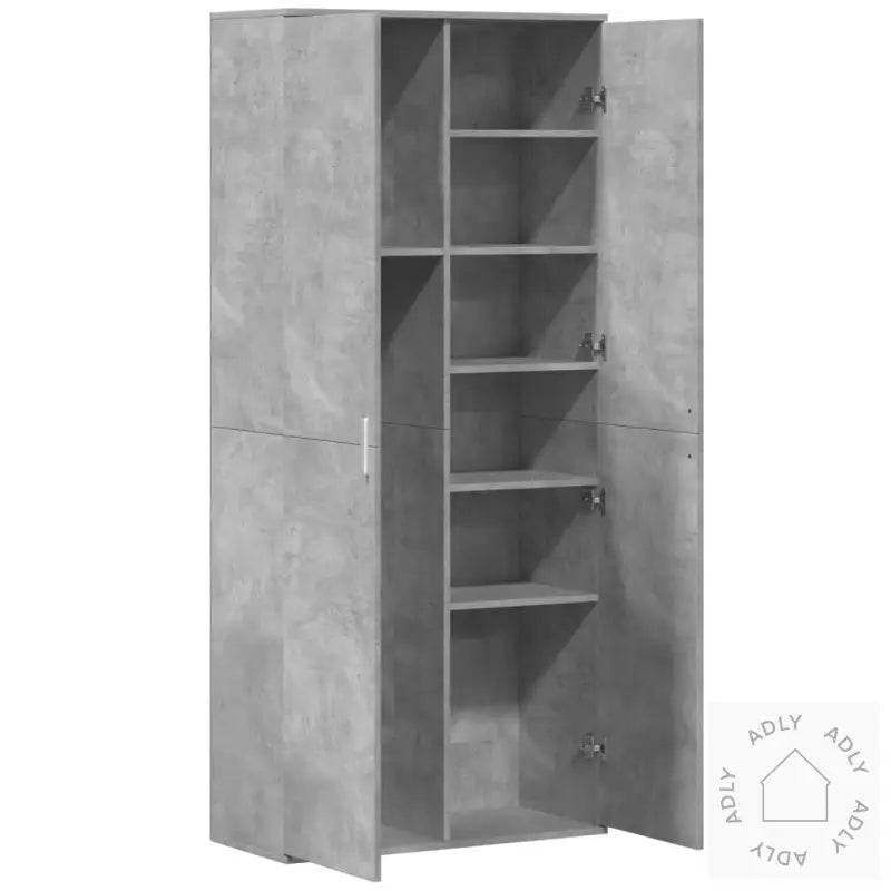 Highboard Betonggrå 80X35X180 Cm Konstruert Tre