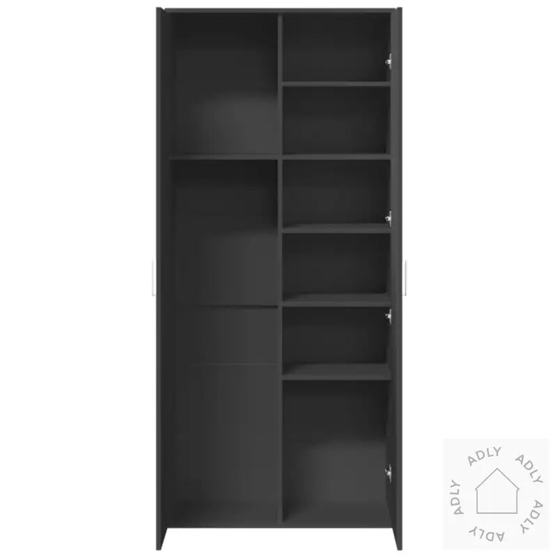 Highboard Svart 80X35X180 Cm Konstruert Tre