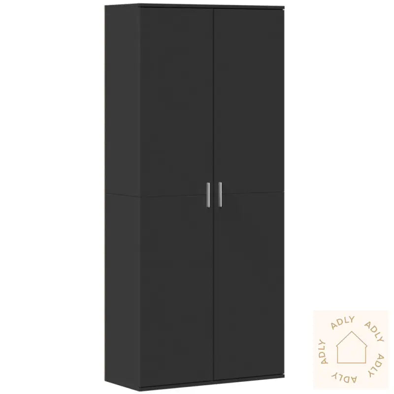 Highboard Svart 80X35X180 Cm Konstruert Tre