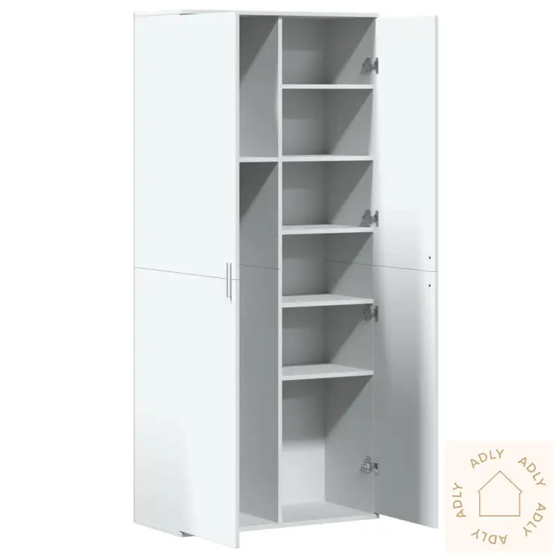 Highboard Hvit 80X35X180 Cm Konstruert Tre