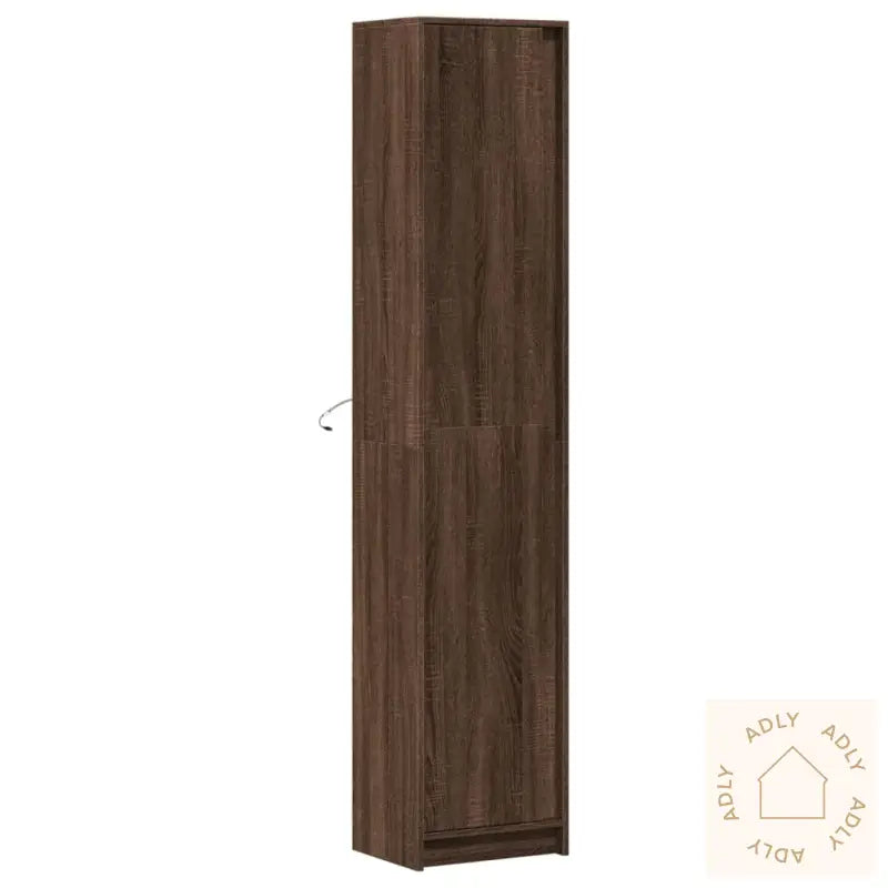 Garderobe Med Led Brun Eik 41,5X32,5X200 Cm Konstruert Tre