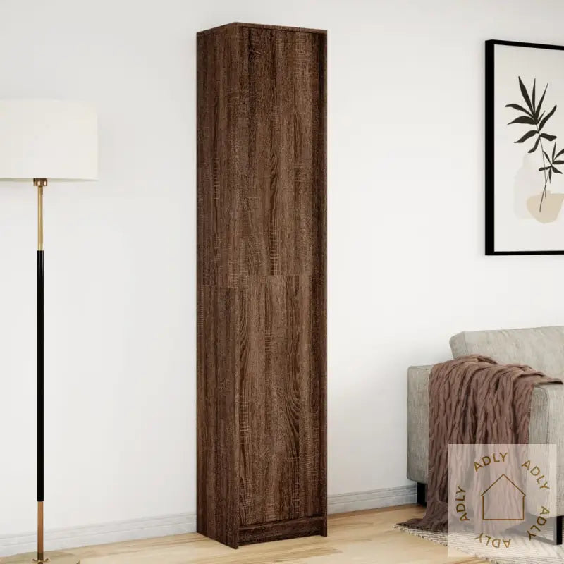 Garderobe Med Led Brun Eik 41,5X32,5X200 Cm Konstruert Tre