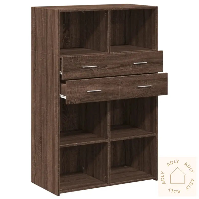 Hylle Brun Eik 80X42,5X124 Cm Konstruert Tre